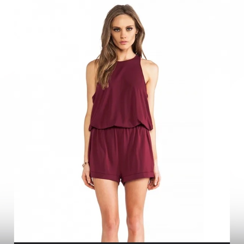 Elizabeth and James Minimalist Wine Romper – Size S